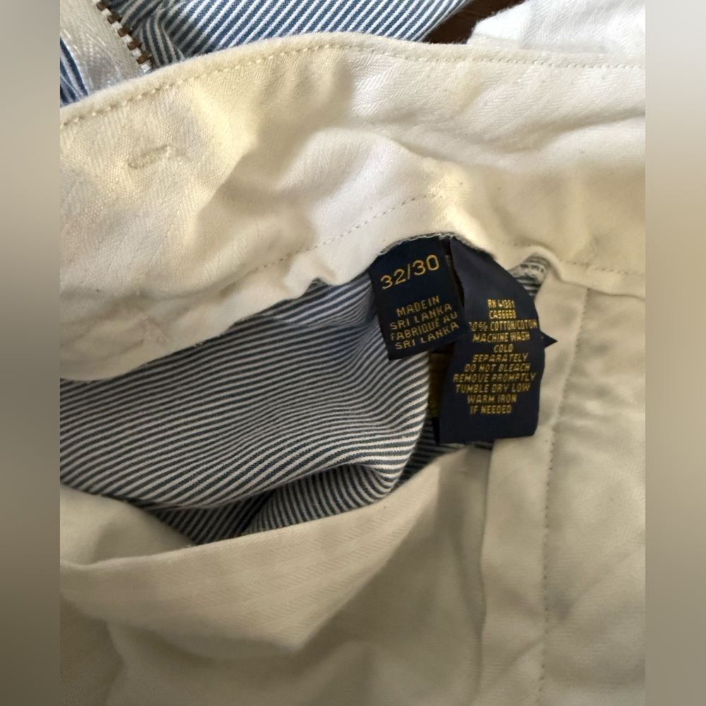 Polo Ralph Lauren Blue White Striped 100 Cotton Pant Mens size 32x30 Slim Fit - Picture 4 of 4